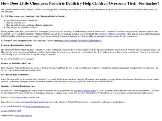 HowDoesLittleChompersPediatricDentistryHelpChildrenOvercomeTheirToothaches screenshot
