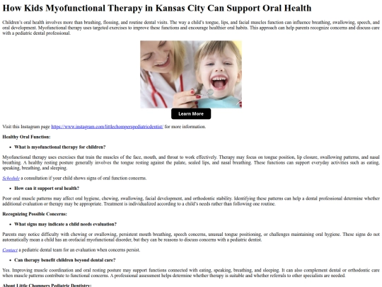 HowKidsMyofunctionalTherapyinKansasCityCanSupportOralHealth screenshot