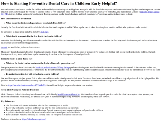 HowisStartingPreventiveDentalCareinChildrenEarlyHelpful screenshot