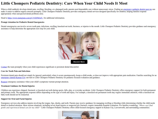 LittleChompersPediatricDentistryCareWhenYourChildNeedsItMost screenshot