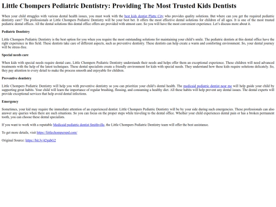LittleChompersPediatricDentistryProvidingTheMostTrustedKidsDentists screenshot