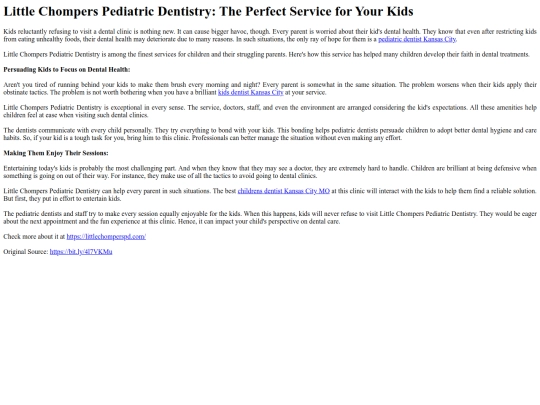 LittleChompersPediatricDentistryThePerfectServiceforYourKids screenshot