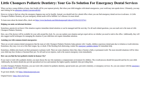 LittleChompersPediatricDentistryYourGo-ToSolutionForEmergencyDentalServices screenshot