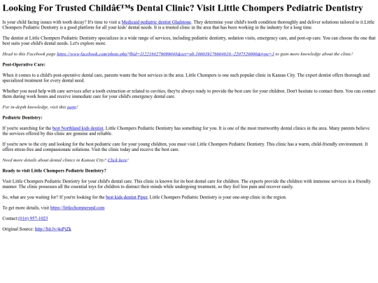 LookingForTrustedChildsDentalClinicVisitLittleChompersPediatricDentistry screenshot