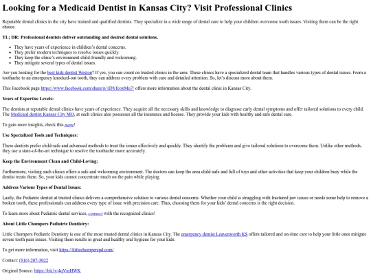 LookingforaMedicaidDentistinKansasCityVisitProfessionalClinics screenshot