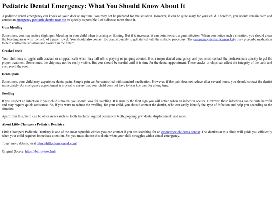 PediatricDentalEmergencyWhatYouShouldKnowAboutIt screenshot