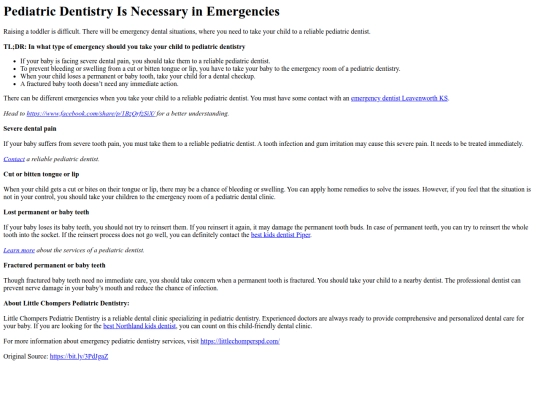 PediatricDentistryIsNecessaryinEmergencies screenshot