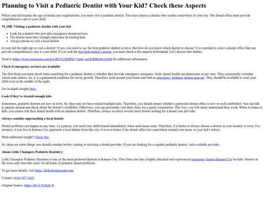 PlanningtoVisitaPediatricDentistwithYourKidChecktheseAspects screenshot