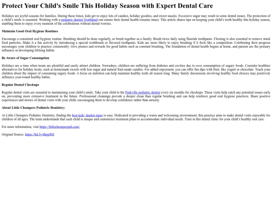 ProtectYourChildsSmileThisHolidaySeasonwithExpertDentalCare screenshot