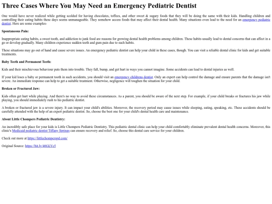 ThreeCasesWhereYouMayNeedanEmergencyPediatricDentist screenshot