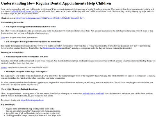 UnderstandingHowRegularDentalAppointmentsHelpChildren screenshot