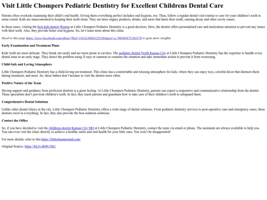 VisitLittleChompersPediatricDentistryforExcellentChildrensDentalCare screenshot