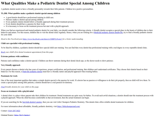 WhatQualitiesMakeaPediatricDentistSpecialAmongChildren screenshot