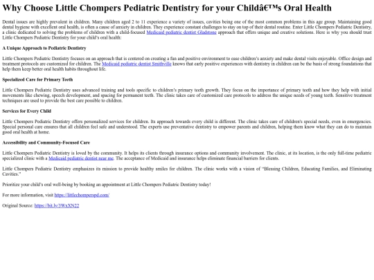 WhyChooseLittleChompersPediatricDentistryforyourChildsOralHealth screenshot