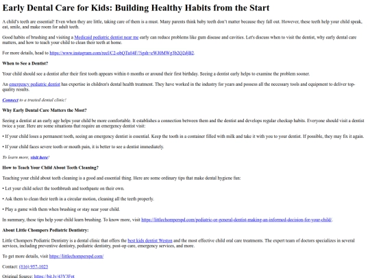 early-dental-care-for-kids screenshot