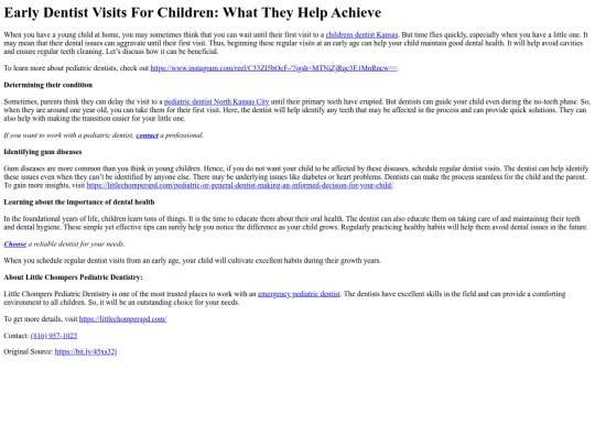 early-dentist-visits-for-children screenshot