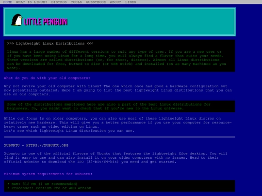 distros screenshot