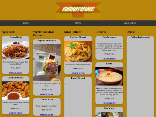 menu screenshot