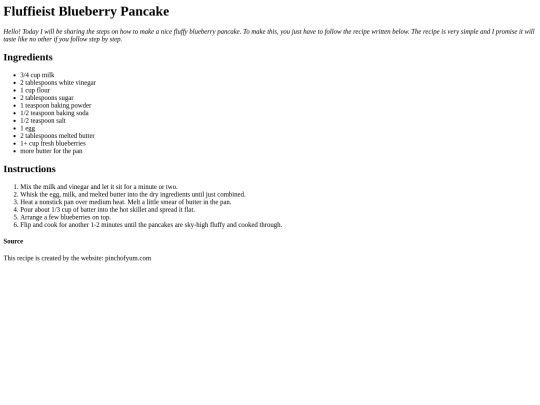 blueberrypancakerecipe screenshot