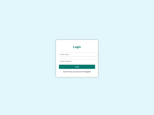 Login new user/Regiter screenshot