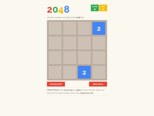 gmes/2048 screenshot