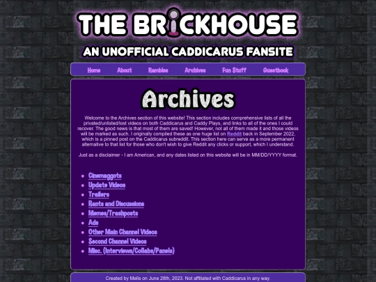 brickhouse/archives screenshot