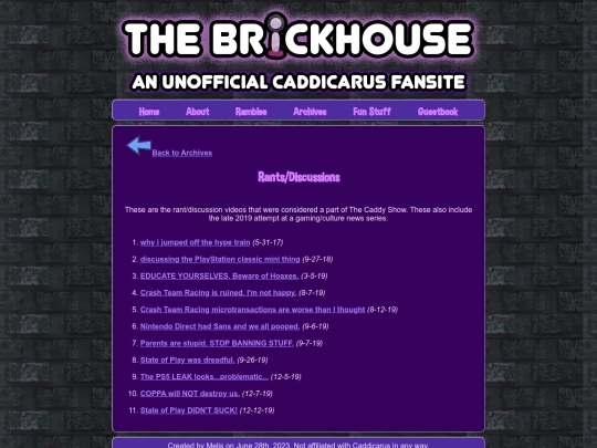 brickhouse/archives/rants-and-discussions screenshot