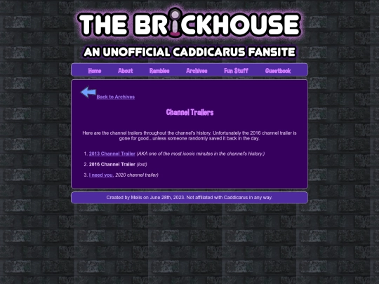 brickhouse/archives/trailers screenshot