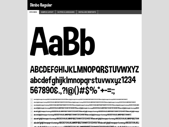 dimbo font/dimbo_regular-demo screenshot