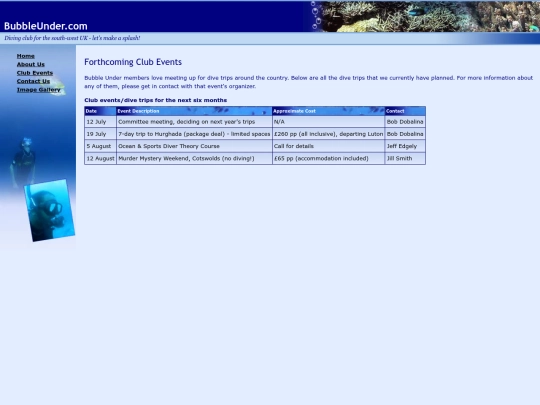events screenshot