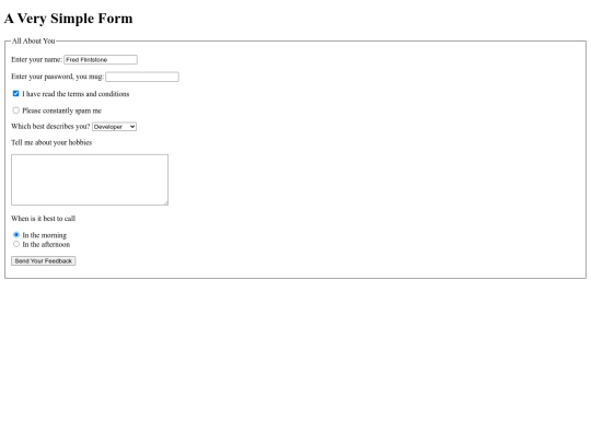 simpleform screenshot