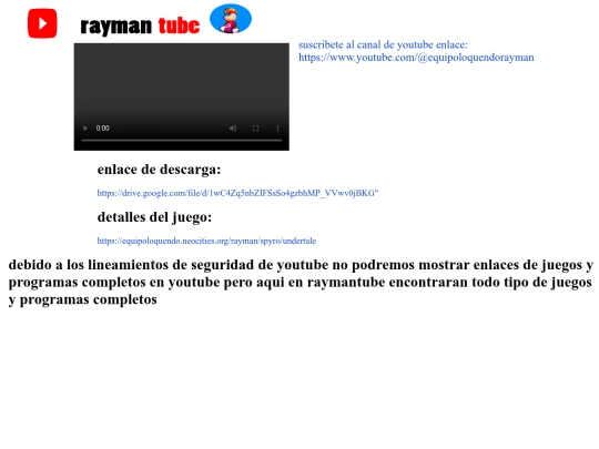rayman/raymantube/undertale screenshot