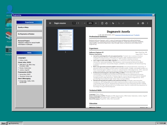 work screenshot