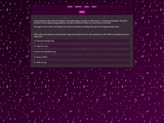 interests/finds screenshot
