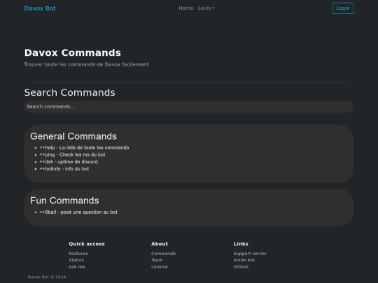 pages/commands screenshot