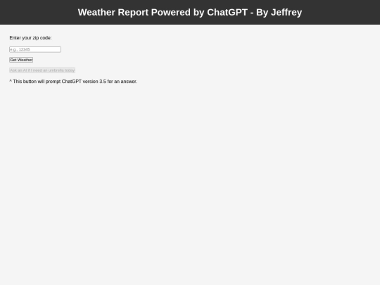 WeatherChatGPT screenshot