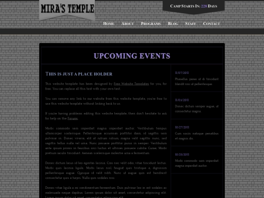 events screenshot