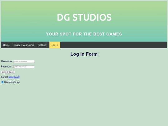 login screenshot