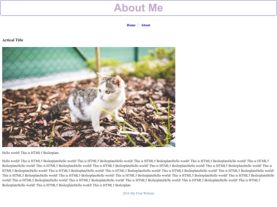 About Page screenshot
