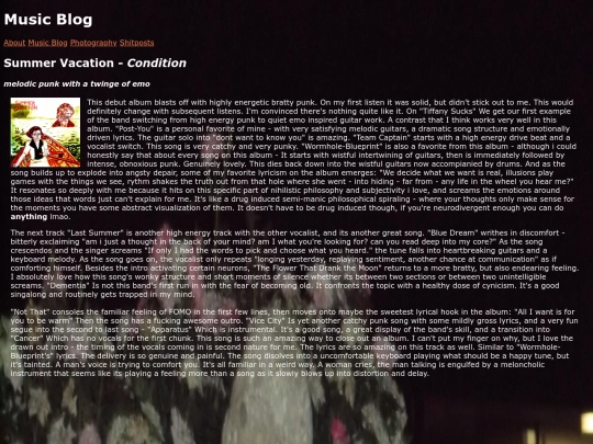 music-blog screenshot