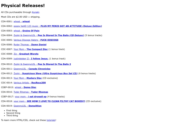RecRecs physical releases screenshot