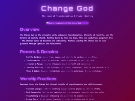 Gods/change god screenshot