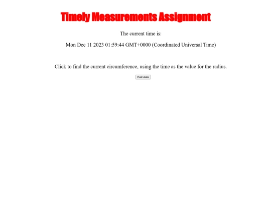 JavaScript/TimelyMeasurementsAssignment/TimelyMeasurementsAssignment screenshot