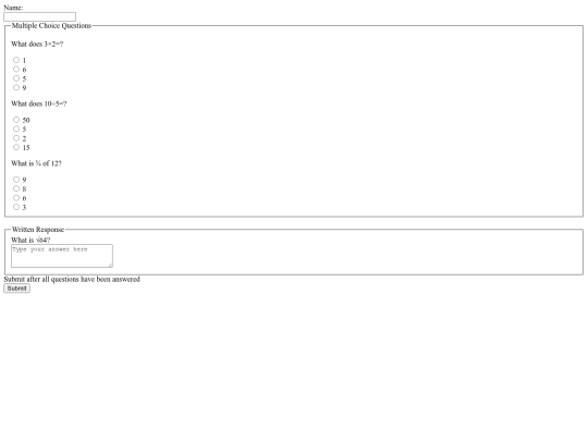 Math-Test-Form-Assignment/MathTestFormAssignment screenshot