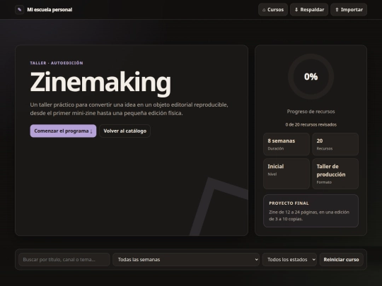 cursos/zinemaking screenshot