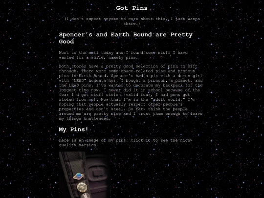 blog/pins screenshot