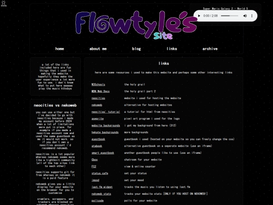 links screenshot