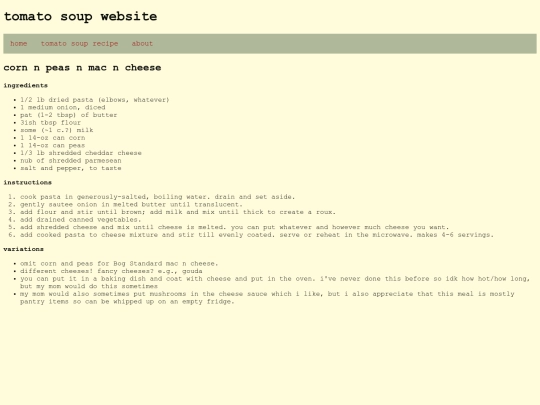 recipes screenshot