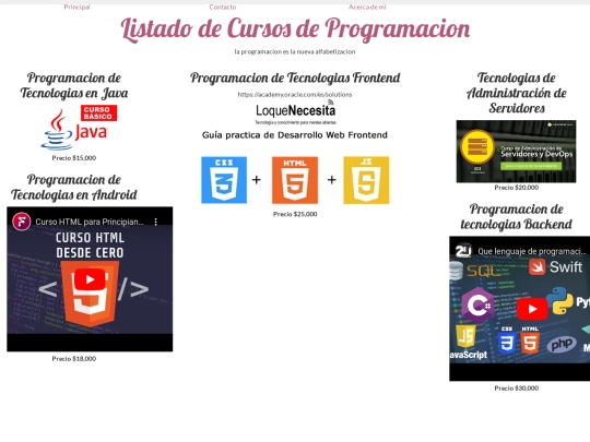 Musica/CURSOS/menu screenshot
