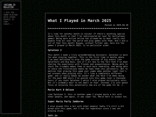 gamecorner/bulletin/2025-03-in-review screenshot
